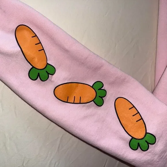 Kawaii Pink Rabbit Carrots Snack Expert Sweatshirt - Picture 3 of 4
